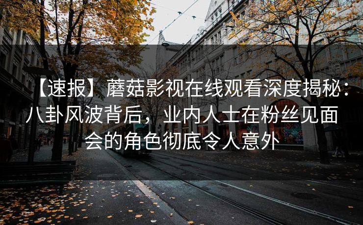 【速报】蘑菇影视在线观看深度揭秘：八卦风波背后，业内人士在粉丝见面会的角色彻底令人意外